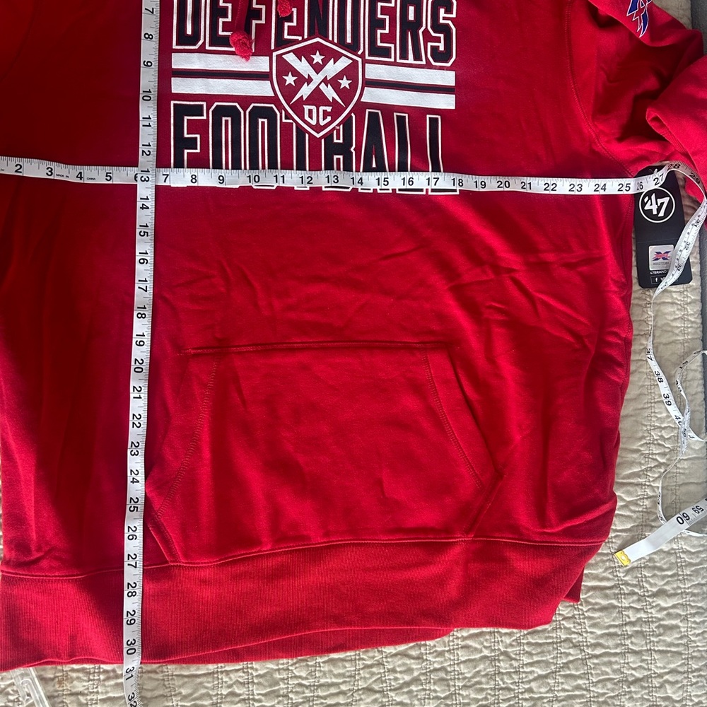 XFL DC Defenders Red Kangaroo Pocket Sweatshirt Hoodie NWT Size XXL - Picture 4 of 9